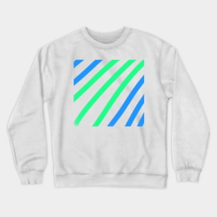 Blue green stripes watercolor art Crewneck Sweatshirt